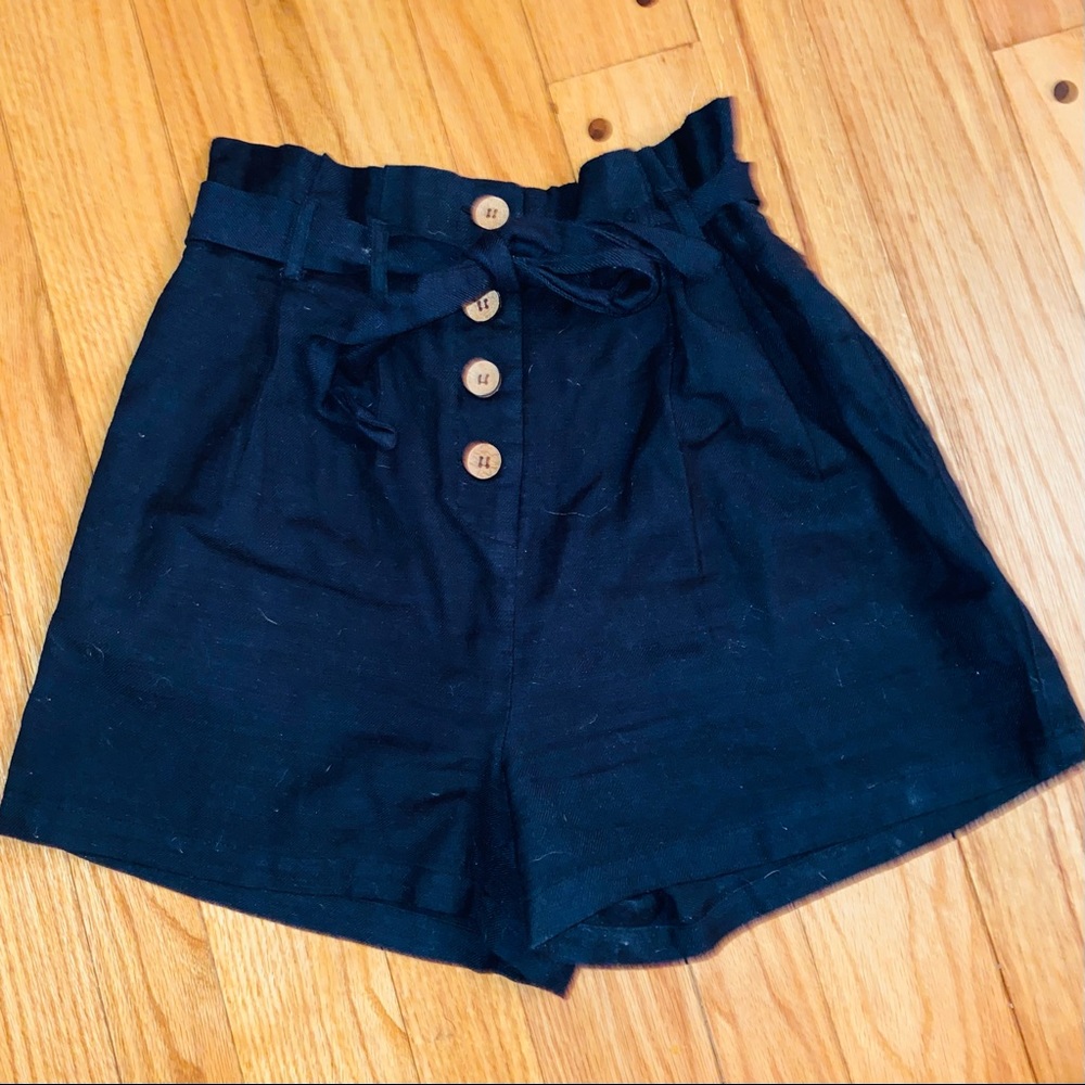 Primark Black Linen Shorts
